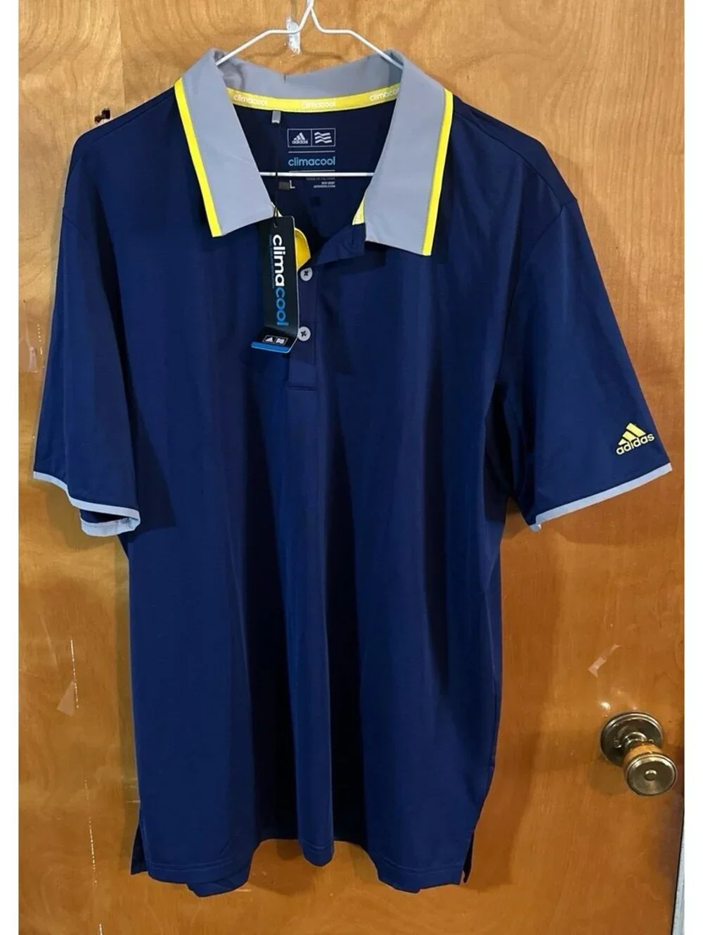 NEW Adidas Climacool Navy blue polo size large